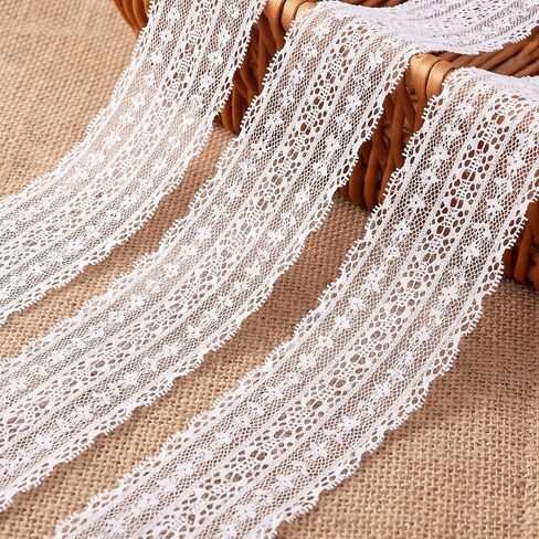 2.2 Inch Lace Trim Ribbon 10 Yards White Lace Ribbon (1 Roll /10 Yards) in Saudi Arabia