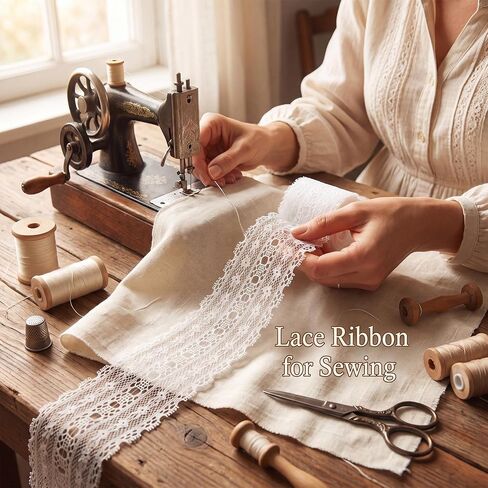 2.2 Inch Lace Trim Ribbon 10 Yards White Lace Ribbon (1 Roll /10 Yards) in Saudi Arabia