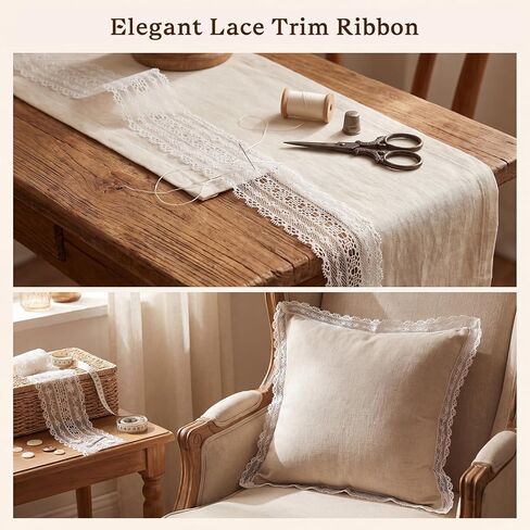 2.2 Inch Lace Trim Ribbon 10 Yards White Lace Ribbon (1 Roll /10 Yards) in Saudi Arabia
