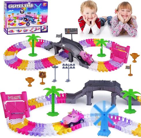 Race Tracks Dinosaur Toys for Kids 3-5, Glow in The Dark Magic Toy Set in Kuwait