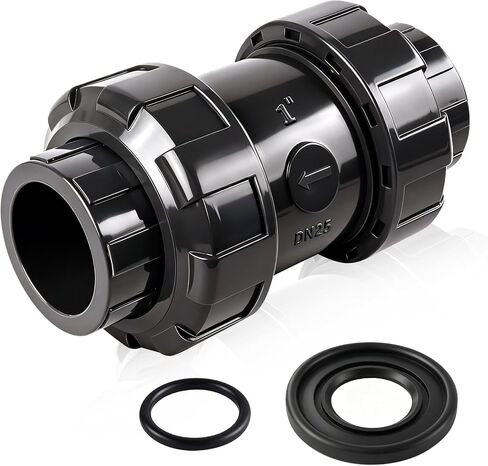 PVC True Union Check Valve, 1’’ Slip Swing Full Port Utility Check Valve, Sch80 Socket Pool Ball Check Valve for Backflow Prevention in Kuwait