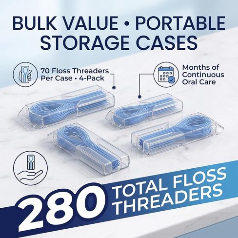 Floss Threaders Dental Floss for Braces, Bridges, and Implants 100 Count in Kuwait