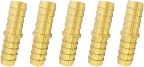 Barb Union Splicer 1/2" x 1/2" Barbed Mender Connector Hose Brass Fitting 5pcs… in Kuwait