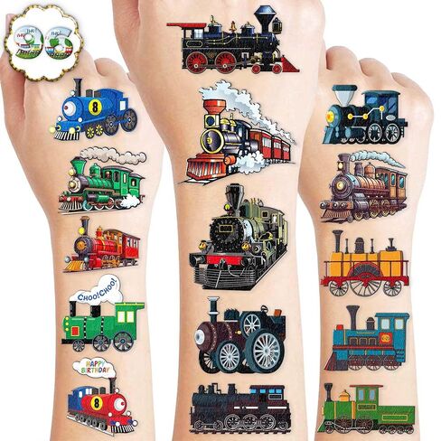 96 PCS Train Temporary Tattoos for Kids Boys Girls in Kuwait