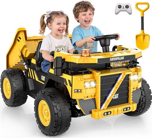 Licensed Caterpillar 24V Ride On Dump Truck w/Remote Control, 4×100W Motors in Kuwait