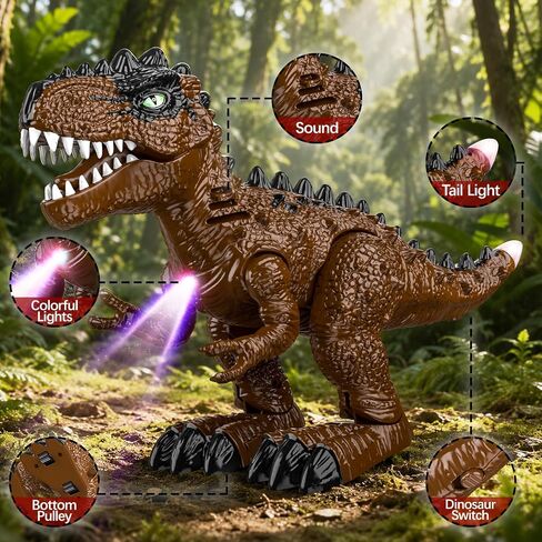 3 Pack Electric Walking Dinosaur Toys for Kids Ages 3 4 5 6 7 8, Moving Dinosaur Figures with Lights and Roaring Sounds, T-Rex Brachiosaurus Stegosaurus Dinosaur Set Birthday Gifts for Boys Girls in Kuwait