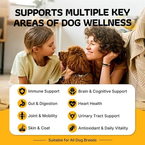 Turkey Tail Mushroom for Dogs 200 Count - Dog Multivitamin & Mushroom Chews in Kuwait