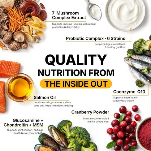 Turkey Tail Mushroom for Dogs 200 Count - Dog Multivitamin & Mushroom Chews in Kuwait
