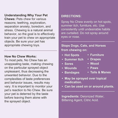 No Chew Spray for Dogs, 8 oz - No Sting, Alcohol Free in Kuwait