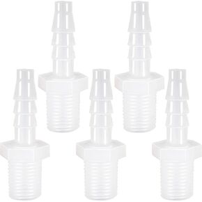 Plastic Hose Barb Fitting, 1/4" Barb X 3/8" NPT Male Thread Adapter Connector Pipe Fittings for Fuel Gas Liquid Air (Pack of 5) in Saudi Arabia