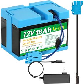 12V 18A Lithium-ion Replacement Battery for Peg Perego John Deere Tractor, Ride-on Toy Battery with Charger and Conversion Cable, Green and Black in Kuwait