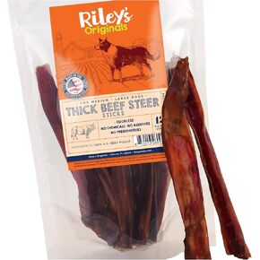 Riley's Thick Steer Bully Stick for Medium to Large Dogs - 5-6", 12ct in Kuwait