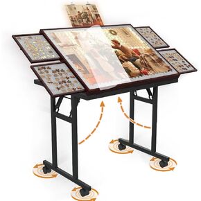 Folding Jigsaw Puzzle Table 1500 Pcs with 5 Angles, Drawers, Cover, Wheels in Kuwait
