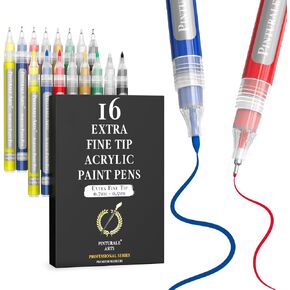 Pinturale Arts Extra Fine Tip Black Paint Pen | Set 4 Black Paint Pen Extra Fine Tip (0.7mm & 0.5mm) | For Ceramics, Rock Painting, Glass, Wood, Canvas, Metal in Kuwait