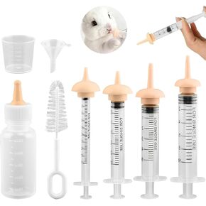 Pet Nursing Kit – Kitten Bottle Feeding Set with Nipples, Syringes, and Formula Dispenser for Newborn Puppies, Kittens, Baby Squirrels, and Other Small Animals in Kuwait
