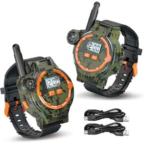 Rechargeable Walkie Talkies for Kids, Two-Way Radio Walky Talky with Flashlight Children Long Range, 2 Pack Interphone Toy for Kids Age 6-12 Outdoor Game for Kid Ages 4-8 Gifts for Boy in Kuwait