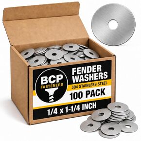 100 Qty 1/4" x 1-1/4" 304 Stainless Steel Fender Washers (BCP726) in Kuwait