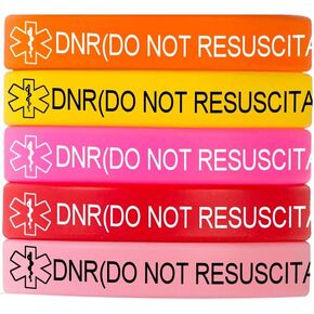 ZDBDH 5 حزمة خالية من النقش الطبية الآمنة SOS مجوهرات سيليكون المطاط الرياضة سوار من النوع 1 النوع 2 سوار مرض السكري-سوار PNC-لا الإبر أو BP هذا سوار ARM-DNR سوار، متعدد in Kuwait