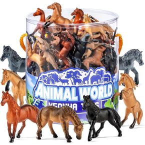 60 Pcs Horse Toys Set with Gift Box, Realistic Mini Plastic Horse Figurines in Kuwait