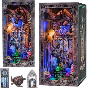 fifijoy Sewing Room Book Nook Kit - DIY Miniature Dollhouse for Adults and Teens, Booknook Tiny House Bookshelf Decor 3D Wooden Puzzle with LED Light, Gift for Family and Friends in Kuwait