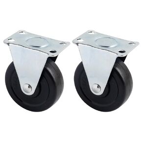 Framendino, 4 Pack 1 Inch Rubber Caster Single Wheels Heavy Duty Rigid Non-Swivel Top Plate Fixed Casters in Kuwait
