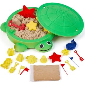 7.1 in Desktop Turtle Sandbox with Lid -17Pcs MINI Desk Zen Garden Kit with Varied Molds, Tools & Sand, Mini Zen Garden for Desk, Stress Relief Desk Toys Gifts for Office for Adults (Turtle) in Saudi Arabia