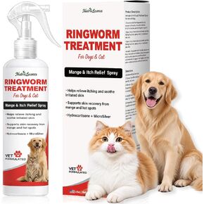 Ringworm Treatment for Cats and Dogs Spray,Help Ringworm Treatment,Itchy Skin,Calming for Paws & Ears Itchy,Dandruff and Redness Care,Supports Healthy Coat,Suitable for All Breeds and Ages, 6.76 oz in Kuwait