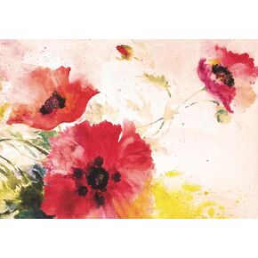 Watercolor Poppies Note Cards in Kuwait