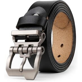 Belts for Men Genuine Leather Mens Belts for Jeans Casual Belt Big and Tall Size 28"-60" Black Brown 1.45" wide in Saudi Arabia