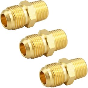 (6 Pack) Besosay Brass Half Union Coupler Adapter, 1/4" Flare x 1/4" NPT Male Hex Nipple, Pipe Fitting Gas Adapter in Kuwait