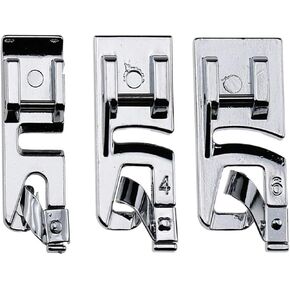 Narrow Rolled Hem Presser Foot Set - Includes 3mm, 4mm and 6mm for Most Brother, Singer, Janome, Juki, Babylock, Elna, Kenmore, White, Necchi, and More Low Shank Sewing Machines in Kuwait