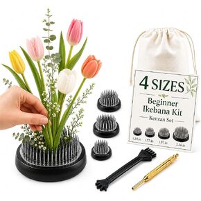 Flower Frog for Ikebana & Moribana, 4-Size Kenzan Set with Care Tools in Kuwait