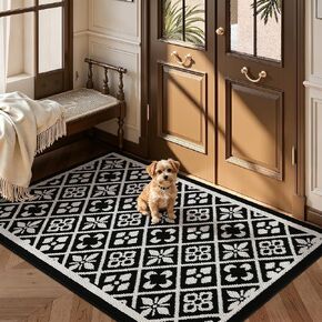 Ileading Indoor Door Mat 3x5ft Absorbent Dog Mats for Muddy Paws,Machine Washable Small Living Room Area Rug with Non-Slip Rubber Backing Low-Profile Inside Carpet for Hallway,Entryway,Kitchen(Grey) in Kuwait