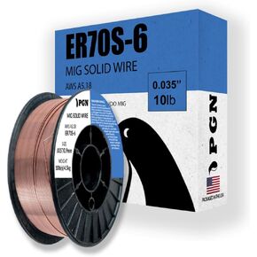 PGN Solid MIG Welding Wire - ER70S-6-0.035 Inch - 10 Pound Spool - Mild Steel MIG Wire with Low Splatter and High Levels of Deoxidizers - For All Position Gas Welding in Saudi Arabia