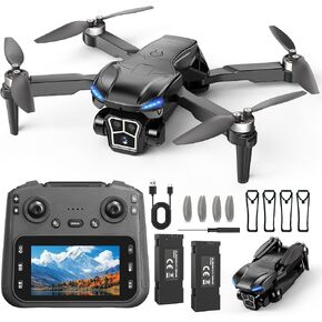 Drone with 2K Camera - 4.3" HD Screen Controller for Beginners, Brushless Motor, 360° Flip, One-Key Takeoff/Landing, One-Key Return, 2 Batteries, 30 Min Flight Time, Gift for Kids & Adults in Kuwait