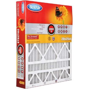 BestAir HW1625-11R AC Furnace Air Filter, 16" x 25" x 4", MERV 11, Removes Allergens & Contaminants, Fits 100%, For Honeywell Models, Pack of 3 in Kuwait