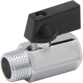 Joywayus صمام إيقاف صمام كروي نحاسي 1/4 "NPT ذكر x 1/4" NPT أنثى وصلات قياسية مع لمسة نهائية من الكروم المصقول in Kuwait
