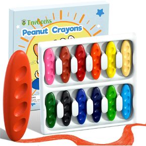 Peanut Crayons, 12 Pack, Non Toxic, Washable, Easy to Hold, Ergonomic Shape in Kuwait