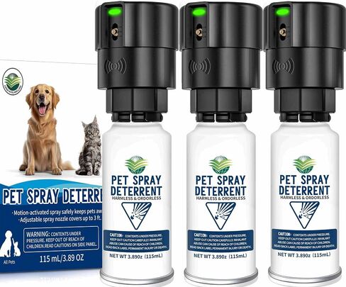 Motion Activated Cat Spray Deterrent System [ 4 Pack ] for Cats & Dogs Safe in Kuwait