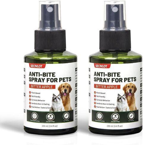 Bitter Apple Spray for Dogs,2 Bottle No Chew Training Aid Stop Chewing Spray for Pets Safe for Furniture,Shoes,Behavior Corrector in Saudi Arabia