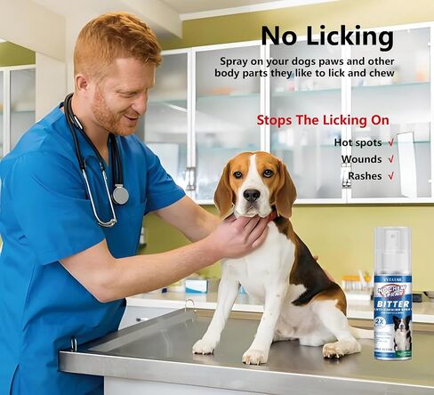 No Chew Spray for Dogs, Bitter Deterrent to Stop Chewing Furniture & Licking Hot Spots, Natural & Alcohol-Free, Indoor Use (2 X 3.38 fl oz) in Kuwait