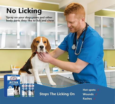 No Chew Spray for Dogs, Bitter Deterrent to Stop Chewing Furniture & Licking Hot Spots, Natural & Alcohol-Free, Indoor Use (2 X 3.38 fl oz) in Kuwait