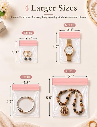 40 PCS Anti Tarnish Jewelry Bags, Upgraded EVA Pouches for Travel & Storage in Saudi Arabia
