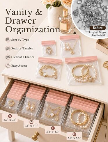 40 PCS Anti Tarnish Jewelry Bags, Upgraded EVA Pouches for Travel & Storage in Saudi Arabia