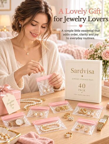40 PCS Anti Tarnish Jewelry Bags, Upgraded EVA Pouches for Travel & Storage in Saudi Arabia