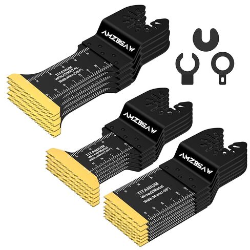 AMZBSAW 52 PCS Oscillating Saw Blades, New Premium Universal Multitool Blades for Wood Metal and Plastic, Quick Release Multi Tool Blades Kits Fit Dewalt Bosch Worx Milwaukee Makita Wen Ryobi in Kuwait