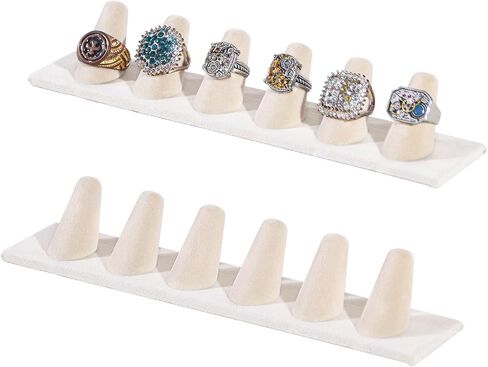 Velvet Ring Display, Ring Holder Display for Jewelry Stand, Rings Display for Vendors, Rings Organizer Stand (Black, 2 Pcs) in Kuwait