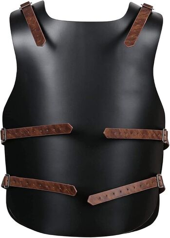 HZMAN Viking Warrior Chest Armor Medieval PU Leather Vest Leather LARP Medieval Armour for Party Cosplay Halloween in Kuwait