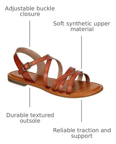 Xappeal Clarissa - Women's Strappy Open Toe Gladiator Flat Sandals with Ankle Strap in Kuwait