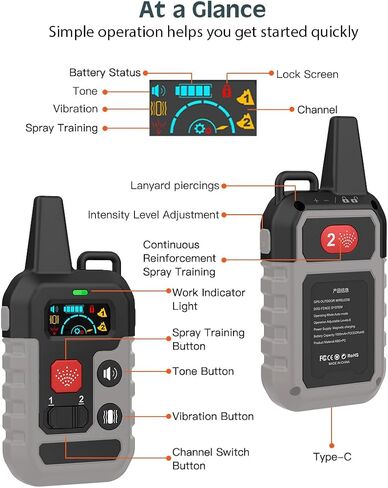 Citronella Dog Training Collar with Remote【Only Work with Remote】 4 Modes in Kuwait